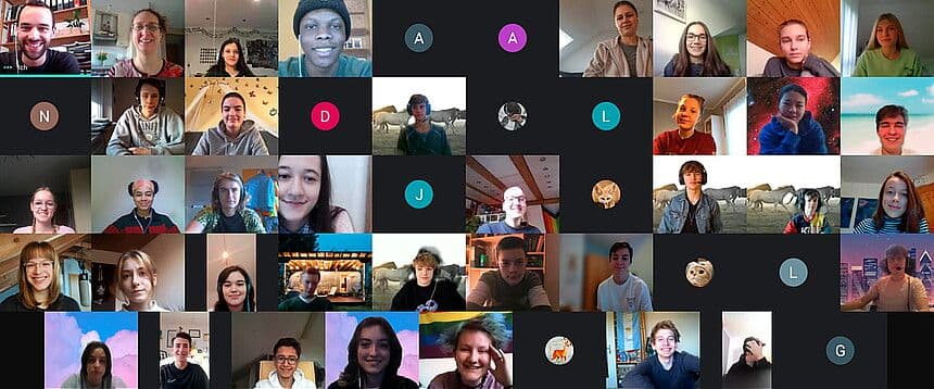 Online-meeting mit vielen Teilnehmern