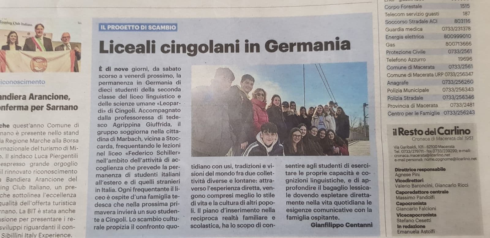 Schüleraustausch mit Macerata